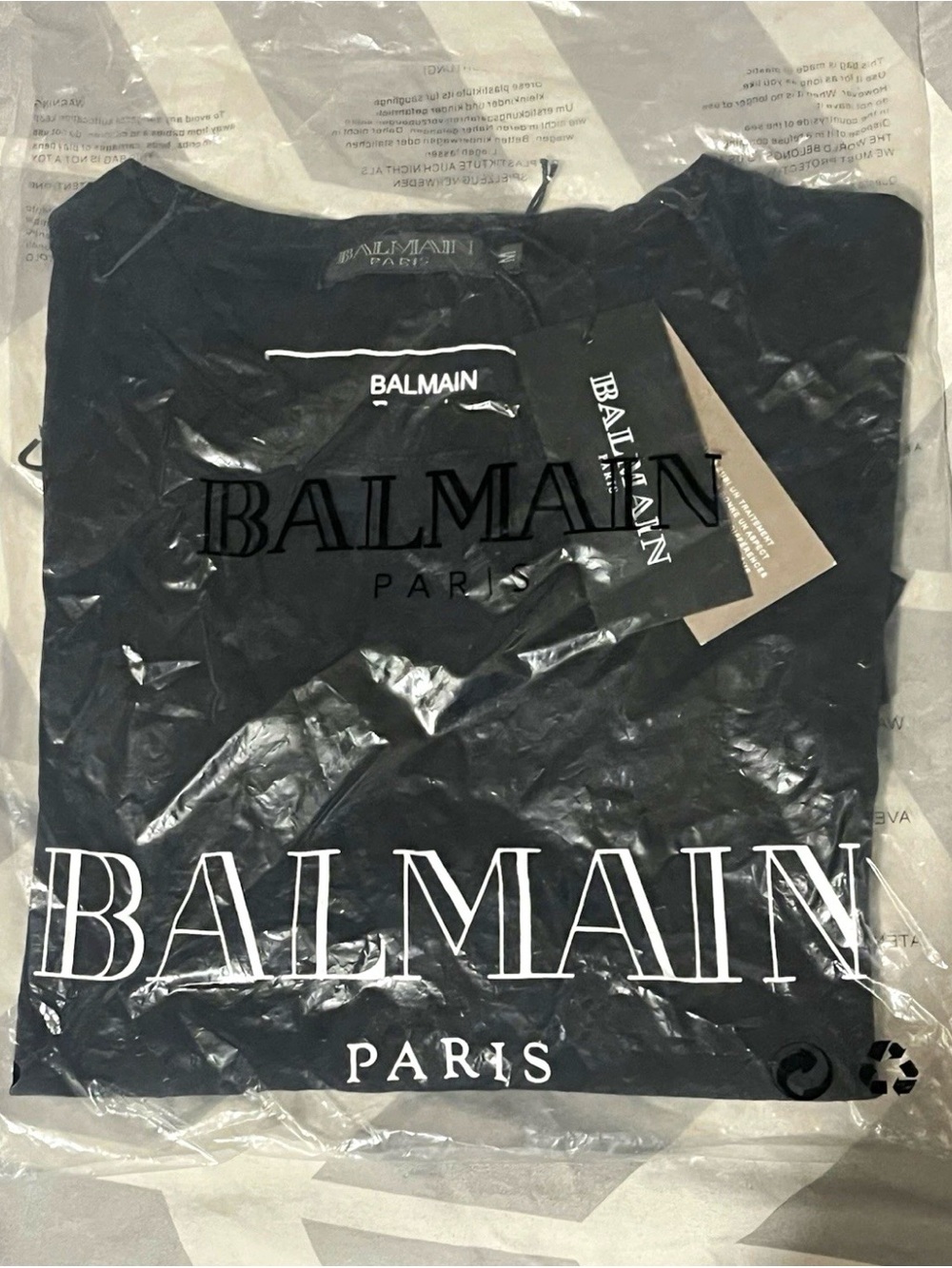 Balmain Black Short-Sleeve Logo Tee